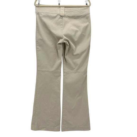 Vintage Cache Womens 10 Pants Wide Leg Flared Ivory 1990s Preppy Retro Career - Picture 4 of 10
